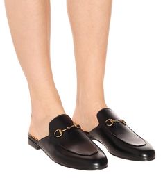 Chic Gucci Mules For Workwear, Gucci Mules For Work, Gucci Luxury Mules For Work, Classic Gucci Mules With Horsebit Detail, Chic Gucci Mules With Horsebit Detail, Elegant Gucci Mules With Horsebit Detail, Elegant Calf Leather Slip-on Slippers, Elegant Slip-on Slippers In Calf Leather, Gucci Slip-on Mules With Leather Sole