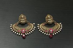 Gold plated chandbali  earrings with polki stones and CZ  Comfortable and light weight.  Length - 3 inches √Go to store front: https://www.etsy.com/shop/jhumkajunction Visit my other store for beautiful handcrafted 925 silver and tribal jewelry  https://www.etsy.com/shop/aristabeads Fusion Chandbali Earrings For Puja, Chandbali Earrings For Puja, Chandbali Earrings With Matching Pair For Puja, Fusion Style Chandbali Earrings For Puja, Chandbali Earrings With Latkans For Puja, Heavy Temple Jewelry Chandbali Hoop Earrings, Heavy Chandbali Hoop Earrings In Temple Jewelry Style, Heavy Chandbali Temple Jewelry Hoop Earrings, Temple Jewelry Earrings With Stone Work For Puja