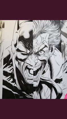 a drawing of the joker and batman