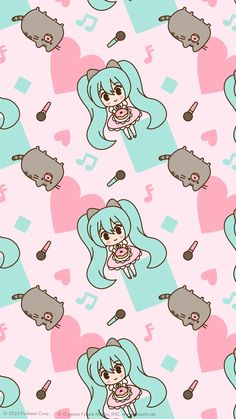 Hatsune Miku Cute Wallpapers, Pusheen X Hatsune Miku, Aesthetic Hatsune Miku Wallpaper, Hatsune Miku Phone Wallpaper, Miku Hatsune Vocaloid Wallpaper, Hatsune Miku Wallpapers Iphone, Miku Phone Wallpaper