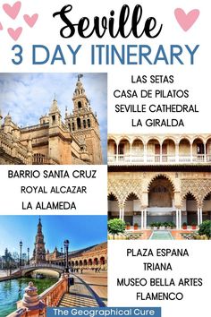 Pinterest pin fro 3 days in Seville itinerary 3 Days In Seville, Sevilla Itinerary, Sevilla Travel, Best Cities In Spain, Spain Places To Visit, Andalusia Travel