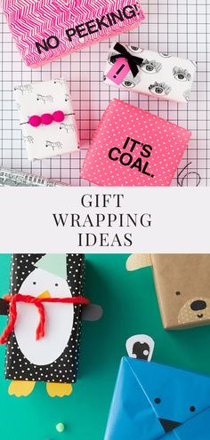 gift wrapping ideas for kids and adults to make with paper, scissors, glue and other crafting supplies