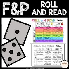 roll and read game with two dices on top of each other, in front of the