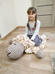 The original baby rug in the shape of a lamb is manually knitted with plush yarn. Since he does not want to get off the child - checked!) It is very pleasant to touch. Materials: cotton yarn, 100% hypoallergenic filler. The diameter of this rug is 70 cm (27.59 in). Eyes on rivets on the secure mount. Please write the color number of the top and bottom of the lamb. Knit baby rug is a wonderful gift for a kid for playing or as decor in a nursery. SHIPPING Ship within 3-5 days. As soon as it is rea Nursery Rug Boy, Irish Crochet Patterns Free, Shaun Sheep, Nursery Rugs Boy, Knitted Sheep, Sheep Rug, Boys Rug, Boy Crochet, Finger Crochet