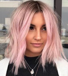 Pink Short Hair, Pastel Pink Hair Color, Two Color Hair, Light Pink Hair, Pastel Hair, Lace Hair, Hair Inspo Color