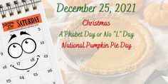 a calendar with pumpkin pies on it