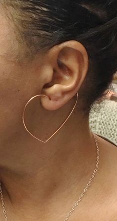 14k Rose Gold Filled XLarge heart hoop earrings. These hoops measure about 2.5 inches wide and are made per order. Made with one piece of wire, I use pliers to bend the wire into the desired shape. Rubber ear backs will come with each pair. ◊◊ Please review my policies: http://etsy.com/shop/azizajewelry/policy ◊◊ Follow Aziza Jewelry on Instagram: http://instagram.com/azizajewelry Discounts?Join my mailing list: http://eepurl.com/gLcTn Join my mailing list to keep up with shop updates: http://bi Cheap Rose Gold Hoop Earrings, Cheap Elegant Open Heart Hoop Earrings, Cute Adjustable Hoop Earrings On A Budget, Cheap Hoop Heart Earrings, Cheap Heart-shaped Hoop Earrings With Ear Wire, Cheap Heart-shaped Hoop Earrings, Cheap Pink Hoop Earrings For Valentine's Day, Cheap Hoop Earrings For Women For Valentine's Day, Chic Cheap Hoop Earrings With Ear Wire