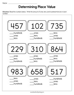 the printable worksheet for rounding place value