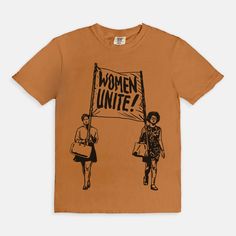 Women Unite Tee – We The Babes Oversized Brown T-shirt With Letter Print, Casual Brown Shirt With Graphic Print, Graphic Tee With Front Print In Ring-spun Cotton, Everyday Screen Print T-shirt In Ring-spun Cotton, Organic Cotton Short Sleeve T-shirt With Letter Print, Trendy Brown Relaxed Fit T-shirt, Brown Graphic Tee Shirt With Graphic Print, Graphic Cotton Jersey T-shirt With Letter Print, Basic Organic Cotton T-shirt With Graphic Print