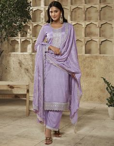 classy lavender chinon designer function wear heavy salwar suit collection with lavender santoon rt8996-185163 Front View Heavy Salwar Suit, Latest Designer Suits, Anarkali Lehenga Gowns, Designer Suits For Women, Pink Anarkali, Salwar Suit Designs, Anarkali Lehenga, Dress Pant Suit, Suit Collection