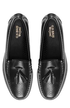 Laser-cut broguing and a chunky tassel detail lend sophisticated style to a smooth leather loafer that'll have you looking polished wherever you go. Leather upper, lining and sole Imported Wingtip Tassel Loafers With Brogue Detailing For Business, Semi-formal Wingtip Tassel Loafers, Semi-formal Wingtip Tassel Loafers With Brogue Detailing, Semi-formal Tassel Loafers With Brogue Detailing, Classic Wingtip Dress Shoes With Tassels, Classic Wingtip Tassel Dress Shoes, Wingtip Tassel Loafers With Rubber Sole For Work, Classic Wingtip Tassel Loafers For Work, Classic Tassel Loafers With Brogue Detailing, Slip-on