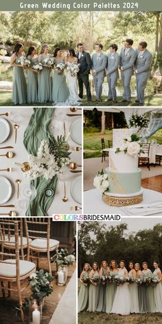 green wedding color palettes for the bride and groom