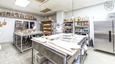 the kitchen is clean and ready to be used for making bread or other baked goods