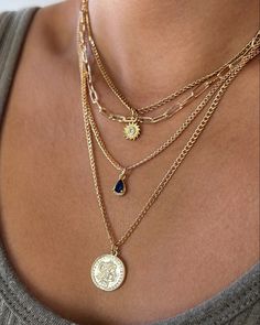 15% off your order Layering Necklace, Necklace Sets, Layer Gold Necklaces, Necklace Stacking Gold, Elegant Gold Layered Necklace With Chunky Chain, Chic Gold Layered Necklace With Chunky Chain, Layered Necklaces Outfit, Necklace Stack, Chic Gold-tone Layered Necklace