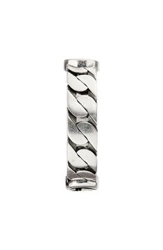 This sterling silver band ring with a flat chain design delivers recognizable polish to casual looks with the iconic interlocking-Gs. Sterling silver Made in Italy Link Ring, Linking Rings, Sterling Silver Rings Bands, Chain Design, Gucci Men, Silver Band Ring, Sterling Silver Bands, Silver Band, Band Ring