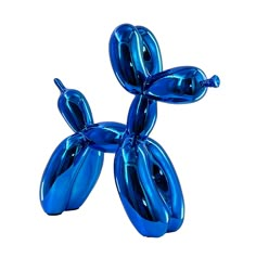 a blue balloon dog sculpture on a white background