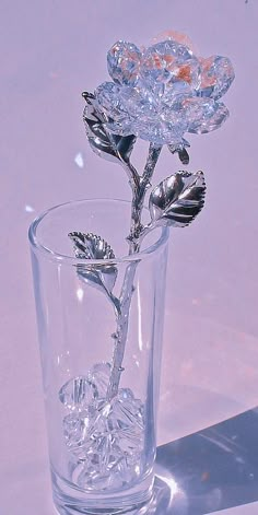 a glass vase with a flower in it