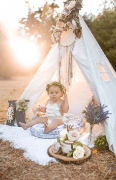 Wedding Teepee, Fam Aesthetic, Boho 1st Birthday, Boho Photoshoot, Cake Photoshoot, Picnic Photoshoot, Birthday Props, Boho Cake