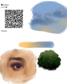 an image of a person's face and some clouds