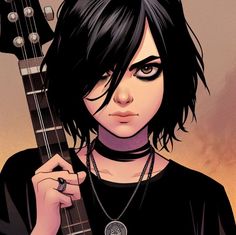 Pelo oscuro ojos cafes estilo Rock Star Chica Punk, Arte Pulp, Singer Art, Anime Goth, Nana Manga, Goth Art, Metal Girl, Girl Short Hair, Cartoon Icons