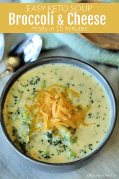 broccoli and cheese soup in a bowl