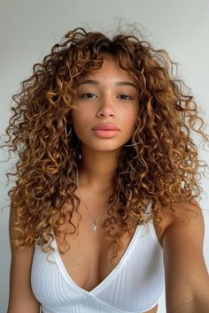 Curly Hair Color Ideas, Honey Brown Hair Color, Curly Hair Color