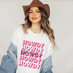 Texas Rodeo, Howdy Shirt, Retro Cowgirl, Music Sweatshirts, Brown Sweatshirt, Disco Shirt, Pink Cowgirl, Cowgirl Shirts