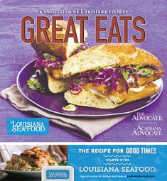 the cover of great eats magazine with an image of a plate of food on it