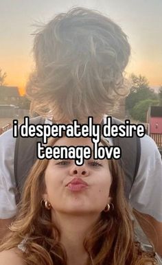 a woman with her head in the air and text that reads i desperately desired, teenage love