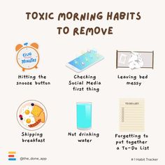 A stable morning routine determines how productive your day will be. But most of the time, we ruin this fresh start by doing some of our bad habits. Those bad habits can drain out positive energy and set the tone for an unproductive day. Here are some toxic habits that needs to be changed for a better and healthy life. Are you guilty of these bad habits? Bad Day Routine, Unproductive Day, Toxic Habits To Quit, Chicken Diet, Toxic Habits, Bad Morning, Gastric Juice, 2024 Board, 2024 Goals