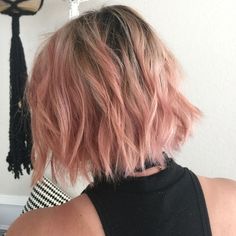 Ombré Wig, Blend Wig, Ombre Blond, Dust Pink, Wavy Bob, Wavy Bobs, Ombre Wigs, Trendy Hair Color, Middle Part