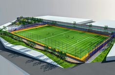 an artist's rendering of a soccer field