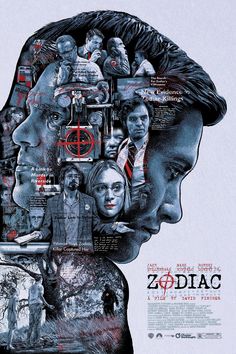 the movie poster for zodiac, starring actors and their roles in various films