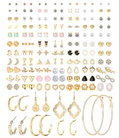 PRICES MAY VARY. 【𝐂𝐮𝐭𝐞 𝐄𝐚𝐫𝐫𝐢𝐧𝐠𝐬 𝐟𝐨𝐫 𝐖𝐨𝐦𝐞𝐧】- 84 Pairs Assorted Multiple Stud Earrings in a Set,All in Different Styles and Colors.The earrings for sensitive ears hypoallergenic includes floral studs, butterfly studs, round ball studs, and dangle earrings for women etc.Tiny and delicate style for girls ,and can show a different everyday. 【𝐄𝐚𝐫𝐫𝐢𝐧𝐠𝐬 𝐟𝐨𝐫 𝐓𝐞𝐞𝐧】- The cute stud earrings pin are made of High quality 316L stainless steel , nickel and lead free, safer for Black Gold Sunglasses, Cute Stud Earrings, Earring Pins, Floral Studs, Womens Earrings Studs, Butterfly Flower, Flower Leaf, Hoop Earring Sets, Earrings Hoop