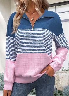 Color:Dusty Blue;Size:S;Size:M;Size:L;Size:XL;Size:XXL;Package Contents:1 X Sweatshirt;Occasion:Other;Style:Casual; Elegant Dresses Plus Size, Geometric Clothing, Boutique Style Outfits, Shirt Tunic Top, Collared Sweatshirt, Plain Tops, Plaid Tops, Cardigan Tops, Swim Dress