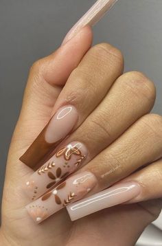 Brown Acrylic Nails, Brown Nail, Classy Acrylic Nails, Long Acrylic Nails Coffin, Acrylic Nails Coffin Pink, Long Acrylic