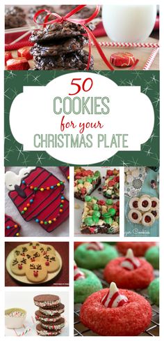 the cover of 50 cookies for your christmas plate