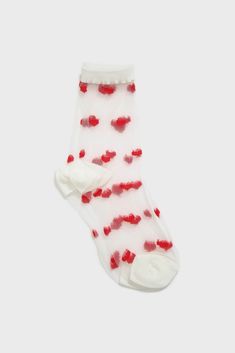 White And Red Heart Socks, Socks Aesthetic, Corset Shapewear, Heart Socks, Sheer Socks, London Free, Red Shorts, Buy Now Pay Later, Short Socks