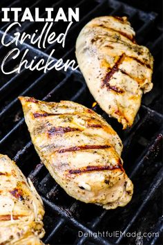 Italian Grilled Chicken | The EASIEST & BEST Grilled Chicken Recipe! Honey Marinade For Chicken, Italian Grilled Chicken, Italian Marinade For Chicken, Grilled Bbq Chicken Breast, Bbq Chicken Breast Recipe, Best Grilled Chicken Recipe, Spicy Honey Chicken, Grilled Chicken Recipe