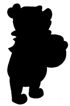 a black and white silhouette of a teddy bear