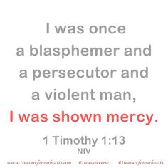 We are all sinners . . have you experienced His mercy?
🙏 Lin
#treasureforourhearts #treasureverse #GodsWord #bibleverse #1Timothy113 #bibleverseoftheday 📖