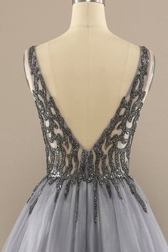 Gray Embellished Evening Dress For Prom, Gray Embellished Dresses For Prom Season, Gray Embellished Evening Dress, Gray Embellished Sleeveless Dress, Formal Wedding Guest Dress, Formal Wedding Guests, Beautiful Long Dresses, Beaded Prom Dress, Evening Dresses Cocktail