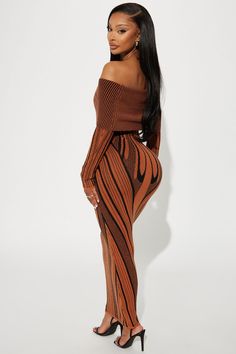 Available In Rust/combo. Sweater Maxi Dress Off Shoulder Long Sleeves Stretch Disclaimer Pattern Placement May Vary 77% Polyester 23% Nylon Imported | Alyssa Sweater Maxi Dress in Rust size 2X by Fashion Nova Xl Fashion, Sweater Maxi Dress, Rust Dress, Fashion Nova, Jumpsuit Dress, Off Shoulder, Jumpsuit Romper, Evening Dresses, Jumpsuit