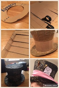 the steps to make a paper hat out of cardboard