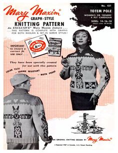 an old knitting pattern for a woman's sweater with the words, mary martin