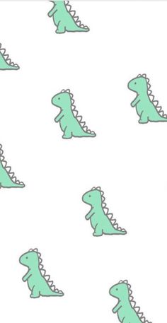 green dinosaurs on white background for wallpaper or wrapping paper in various sizes and colors