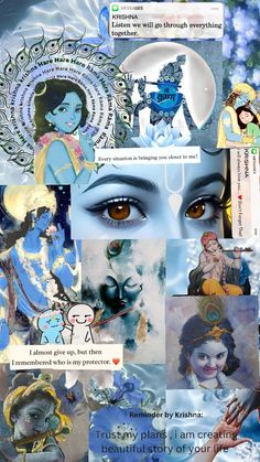 an artistic collage with many different pictures and words on the image, including images of women's faces