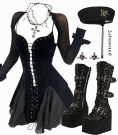 Its Not A Phase Mom, Genshin Dr, Gothic Outfit, Mode Grunge, Morticia Addams, Goth Look, Gothic Punk, Alt Fashion