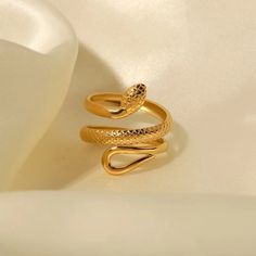 Gold Snake Ring – Nobil Jewelry Adjustable Gold Metal Snake Ring, Elegant Metal Ring In Snake Shape, Adjustable Metal Snake Ring, Elegant Snake Shaped Metal Rings, Elegant Gold Snake Ring, Elegant Snake-shaped Metal Rings, Adjustable Gold Snake Ring, Elegant Adjustable Metal Snake Ring, Metal Snake Open Ring