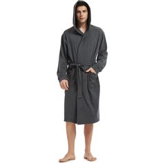 PRICES MAY VARY. ❣ 〖SOFT MATERIAL〗 : The lightweight cotton bathrobe is super-soft , The light kimono and hooded robe feels great against the skin, Wrap yourself in this super-soft bath robe at home, spa or poolside. ❣ 〖CLASSIC STYLE〗 : The cotton lightweight bathrobe for men with convenient front patch pockets,free your hands everywhere you go. Featuring a cosy hood，and it fastens with a self-tie belt,Perfect adjustment for your body fit. Once you put on this soft bathrobe,you'll enjoy the conv At Home Spa, Cotton Bathrobe, Hooded Robe, Home Spa, Sleepwear Robe, Tie Belt, Body Fit, Soft Material, Put On